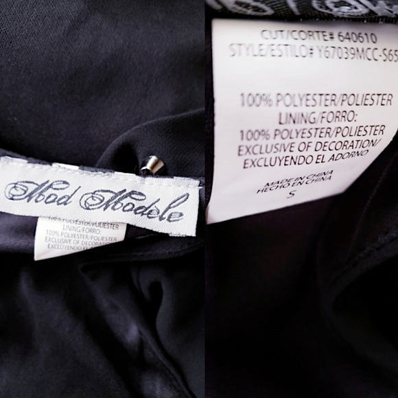 Mod Modele Black Chiffon Studded Belted Jumpsuit Size Small - Picture 8 of 9